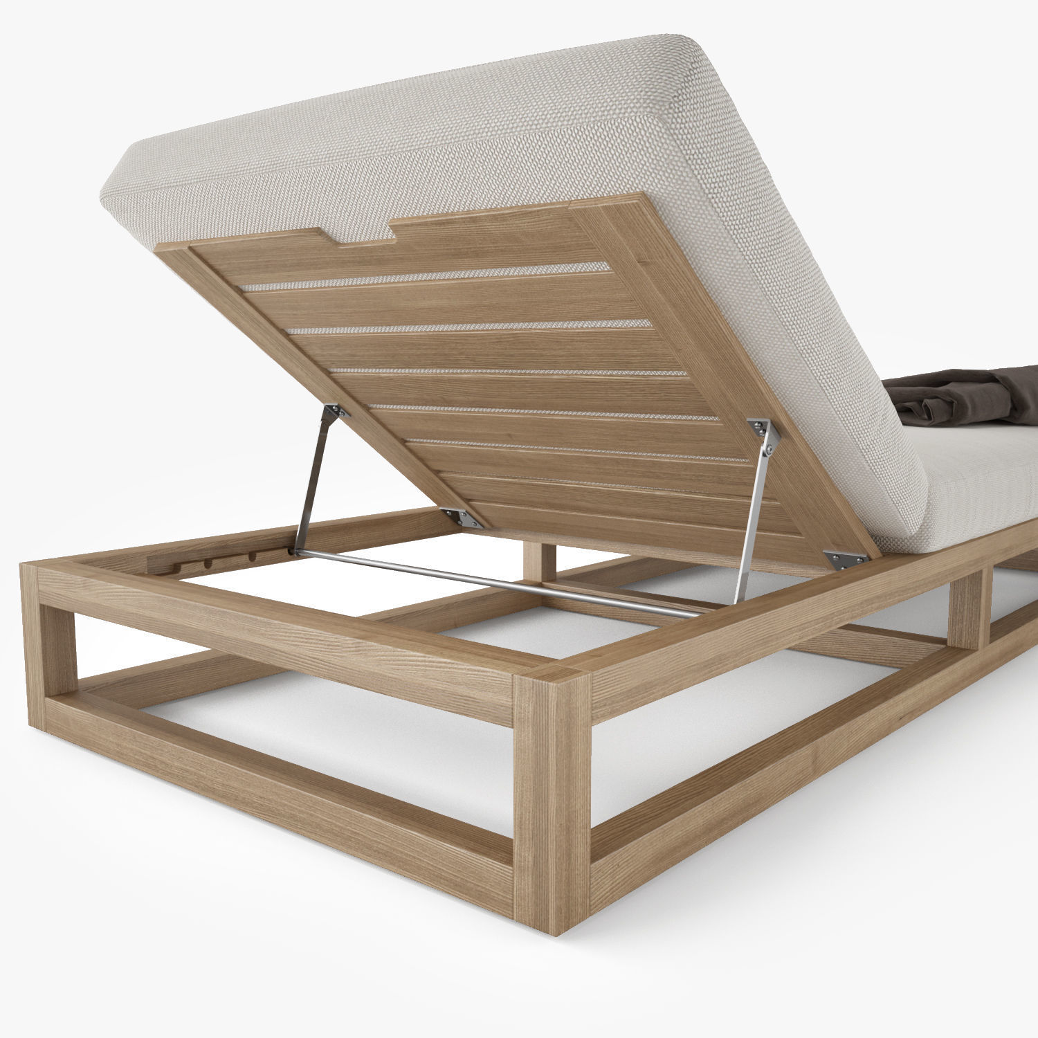 Restoration Hardware Aviara Teak Chaise 3D model_5