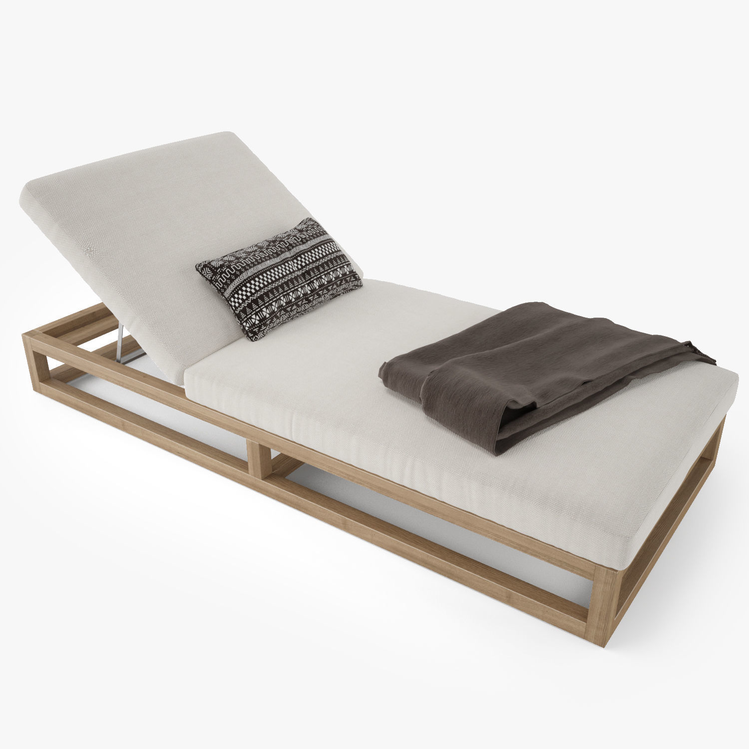 Restoration Hardware Aviara Teak Chaise 3D model_3