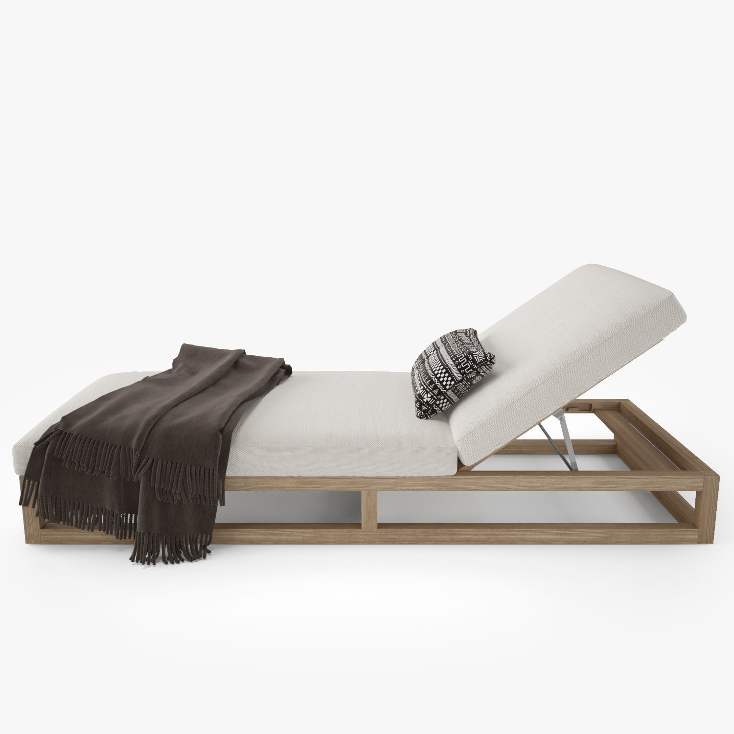 Restoration Hardware Aviara Teak Chaise 3D model_1