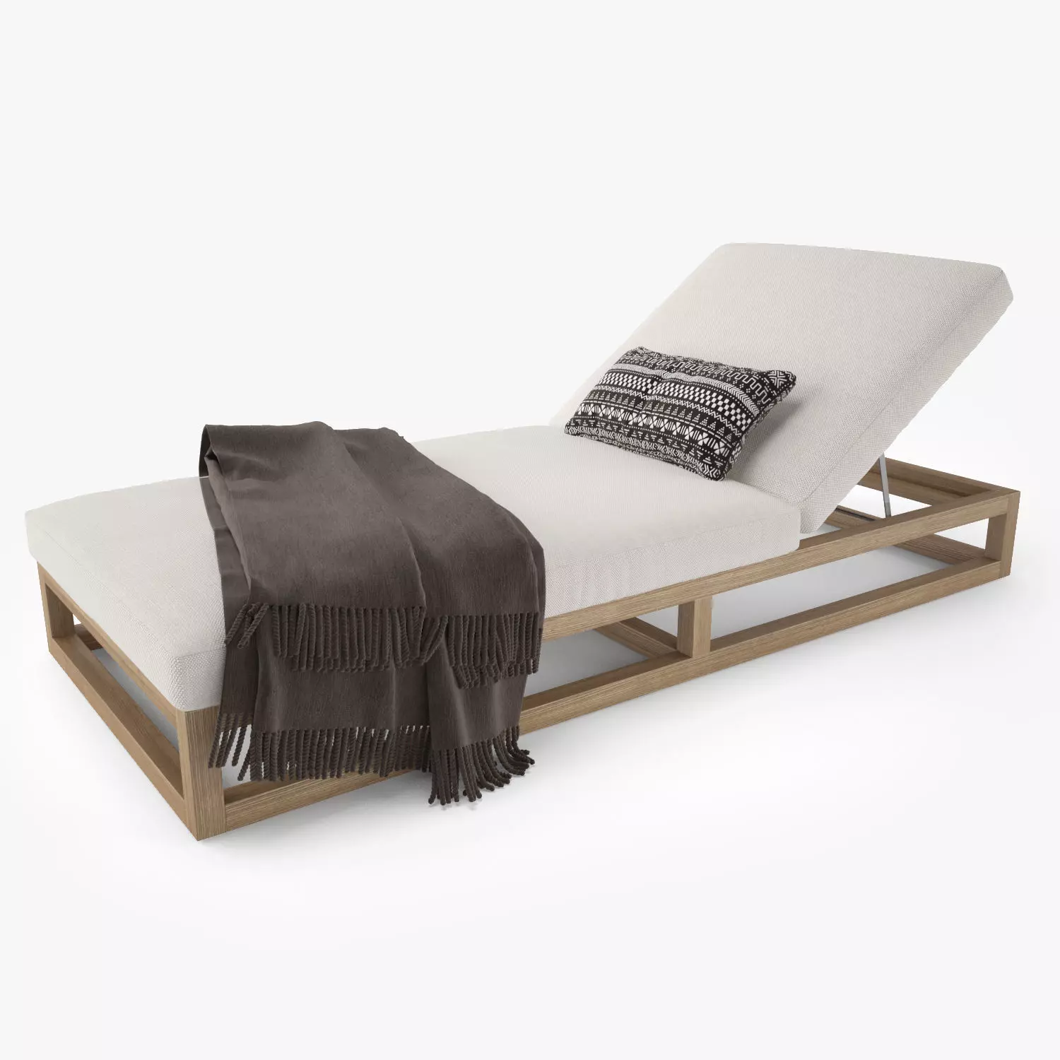 Restoration Hardware Aviara Teak Chaise 3D model_0