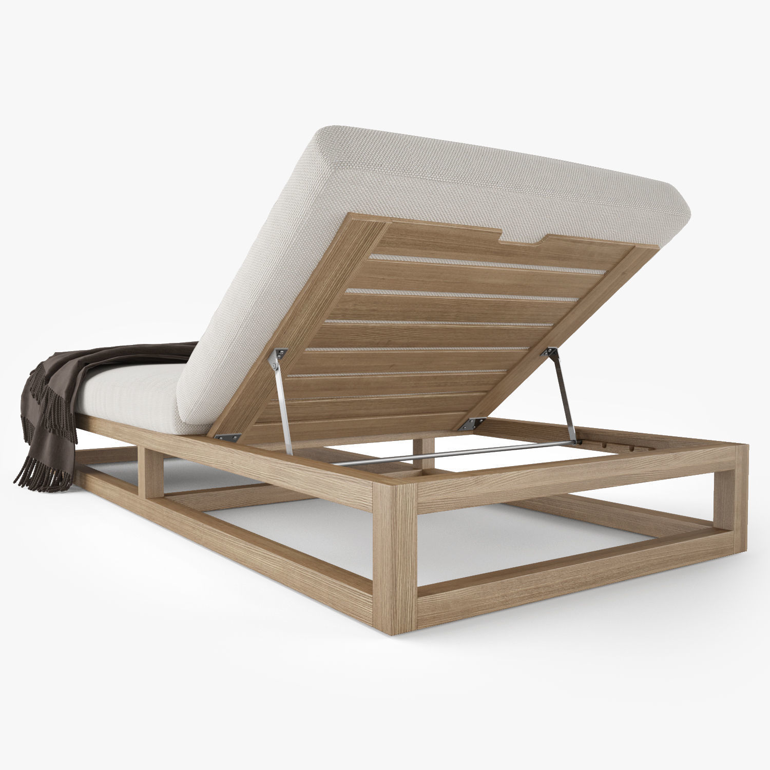 Restoration Hardware Aviara Teak Chaise 3D model_2