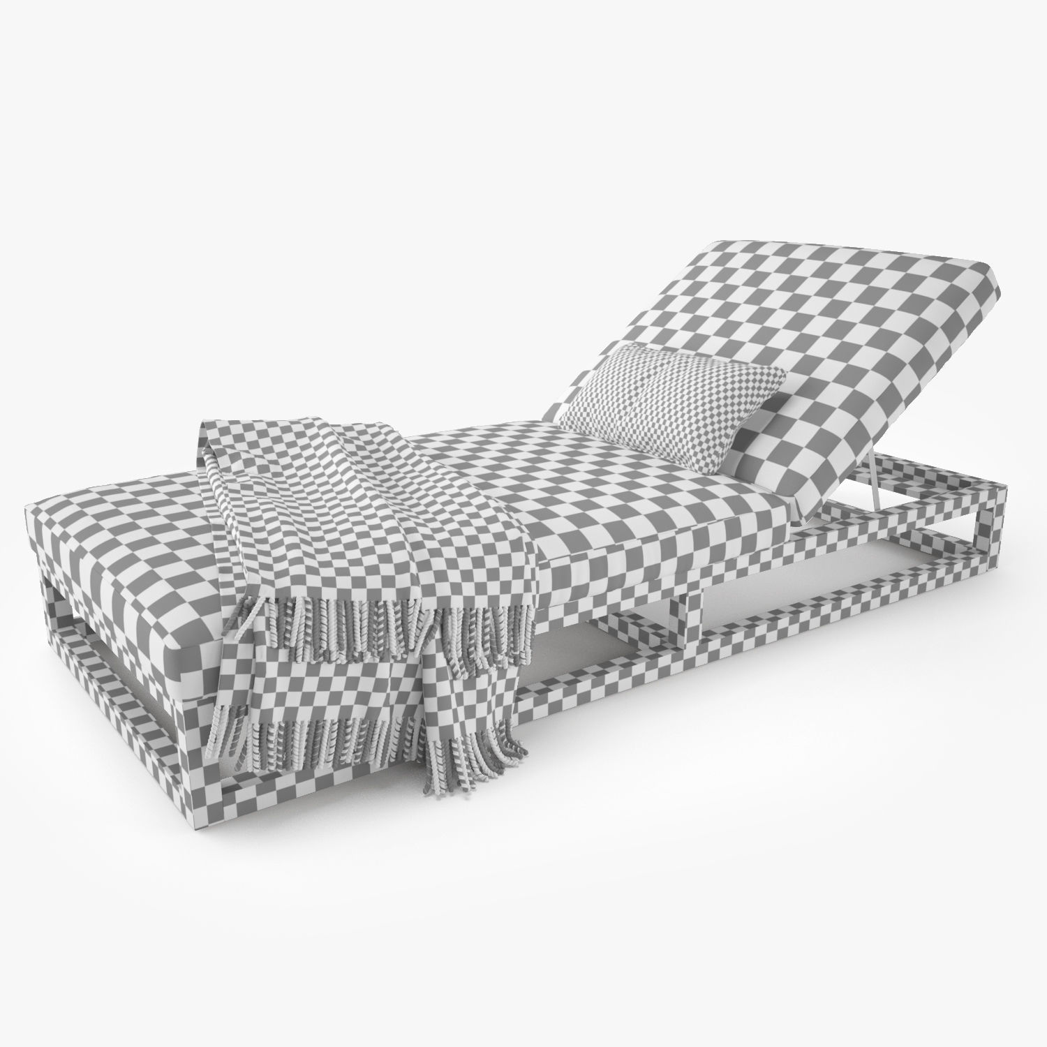 Restoration Hardware Aviara Teak Chaise 3D model_6