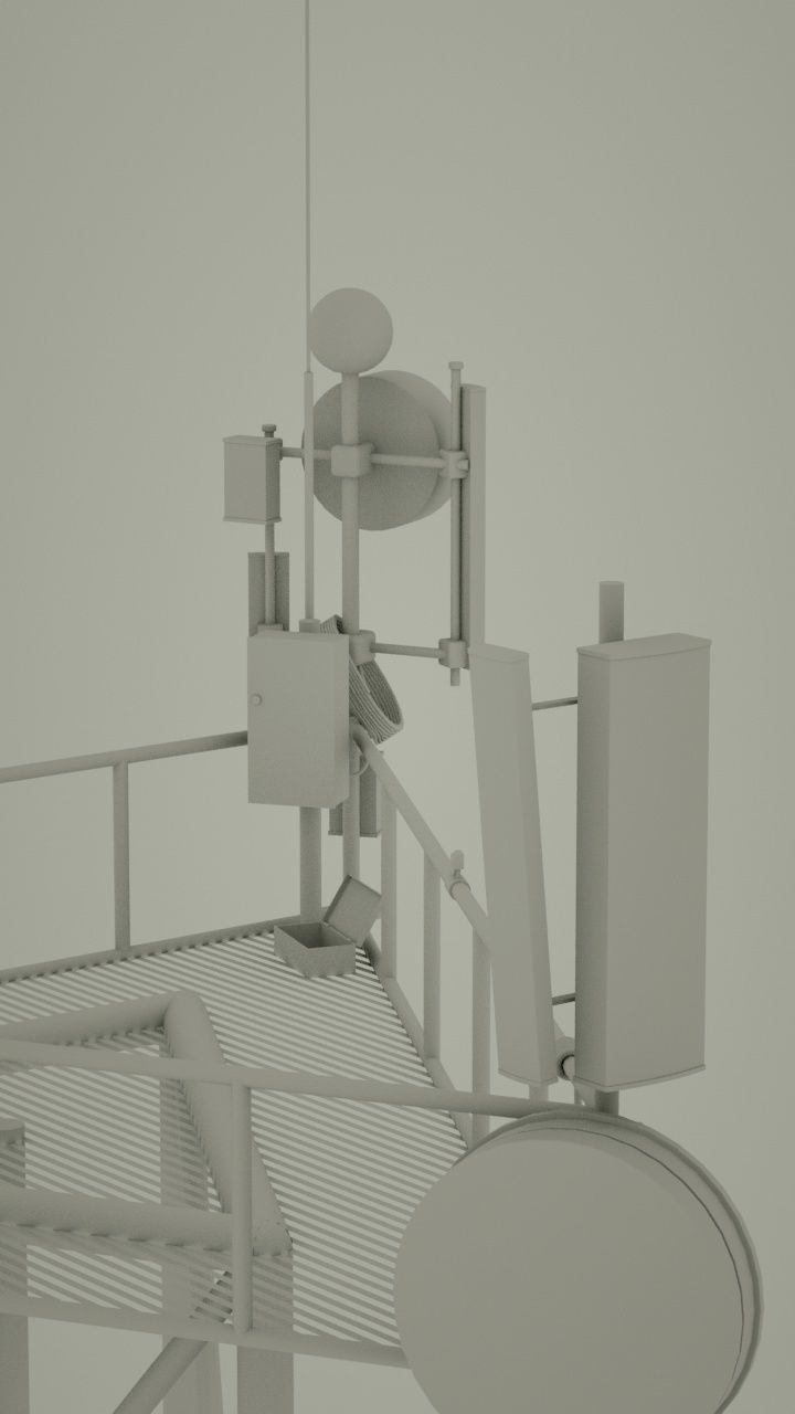 Antenna telecommunication tower 3D model_2