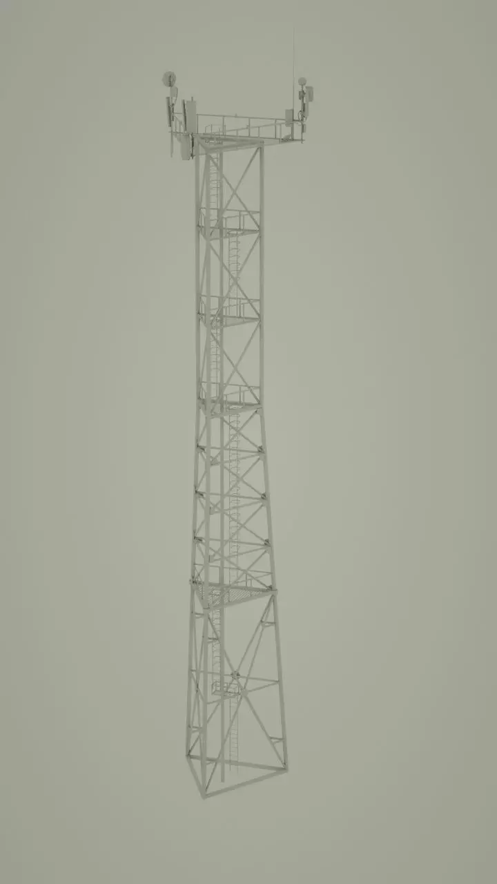 Antenna telecommunication tower 3D model_0