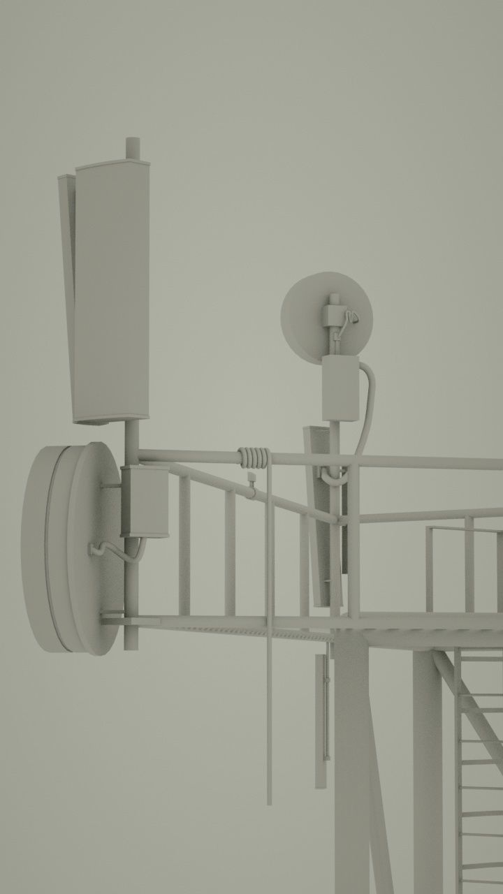 Antenna telecommunication tower 3D model_3