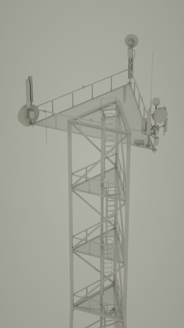 Antenna telecommunication tower 3D model_1