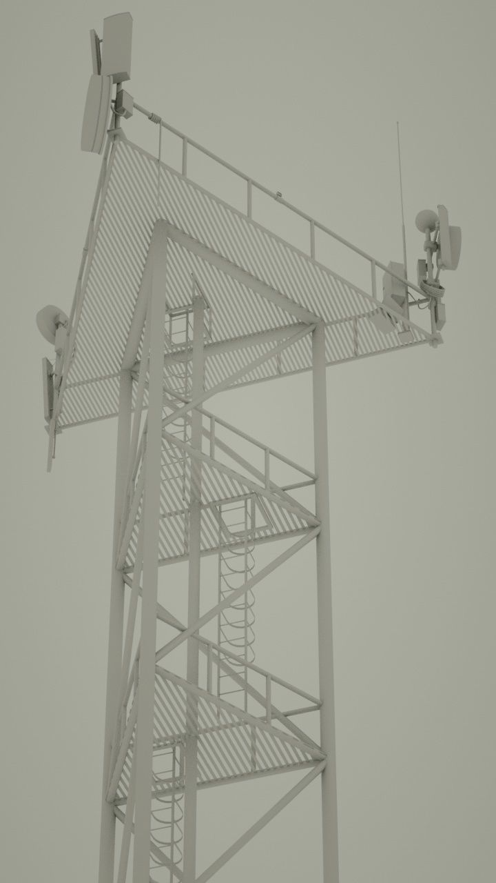 Antenna telecommunication tower 3D model_4