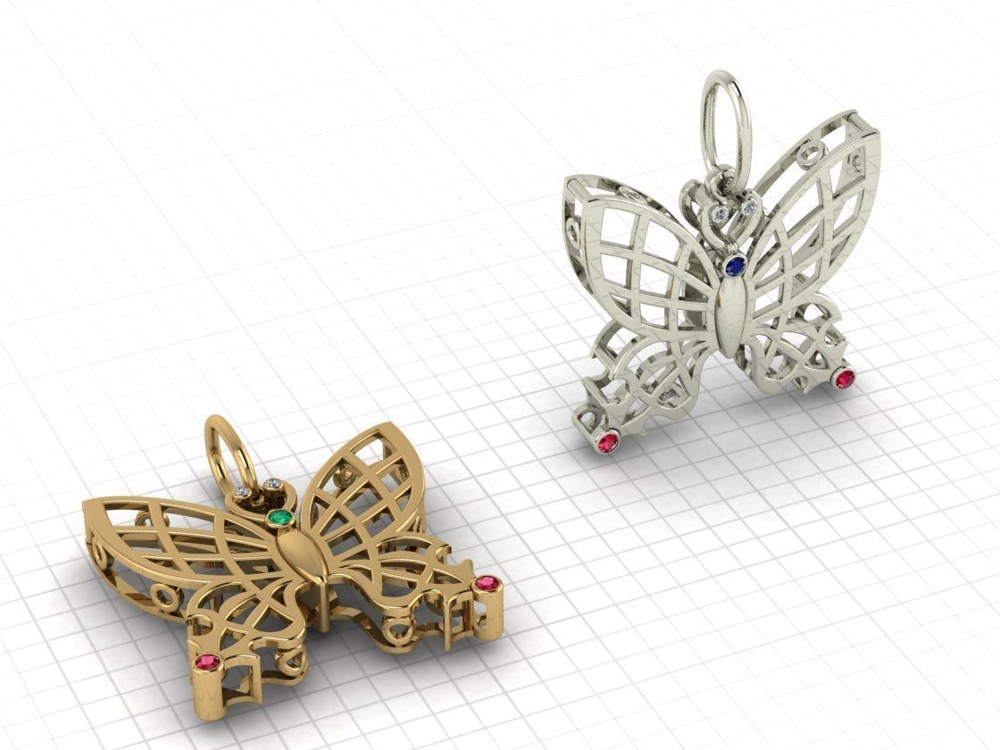 Butterfly pendant 3D print model