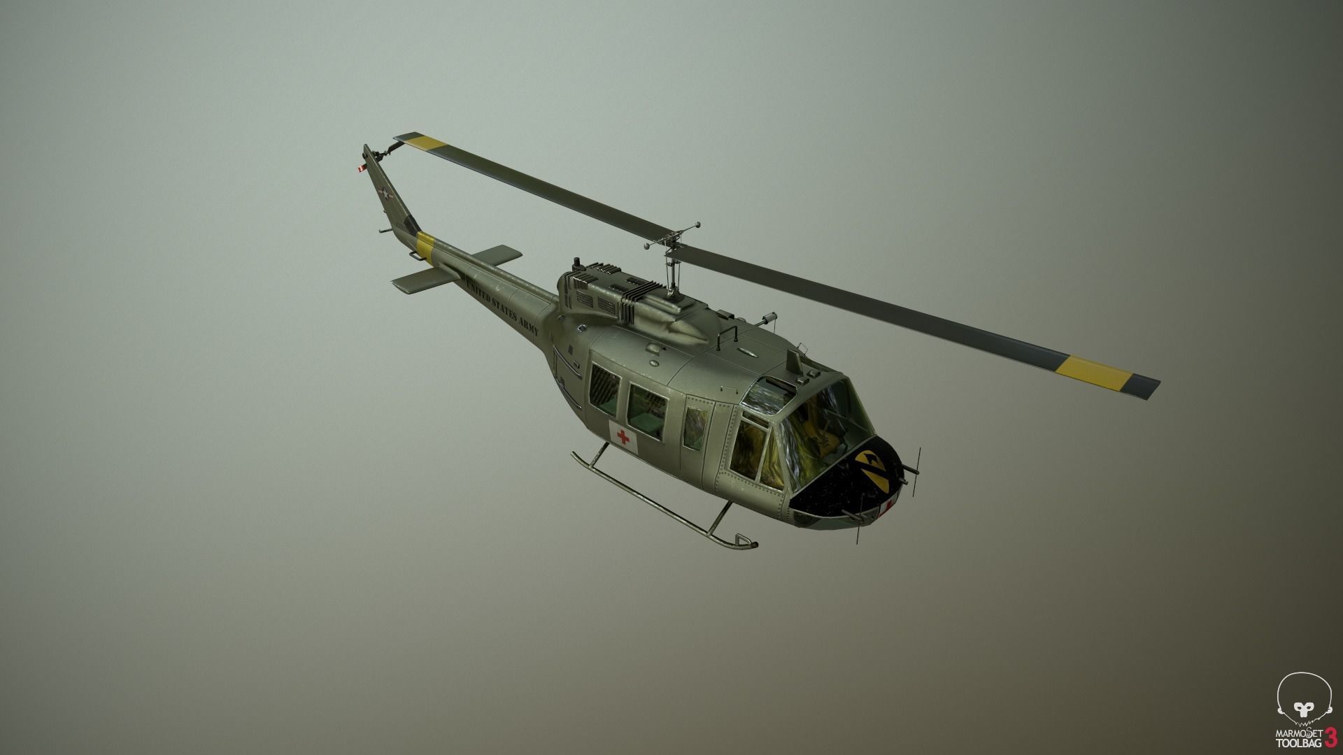 Huey Medevac Bell UH-1H 3D model_5