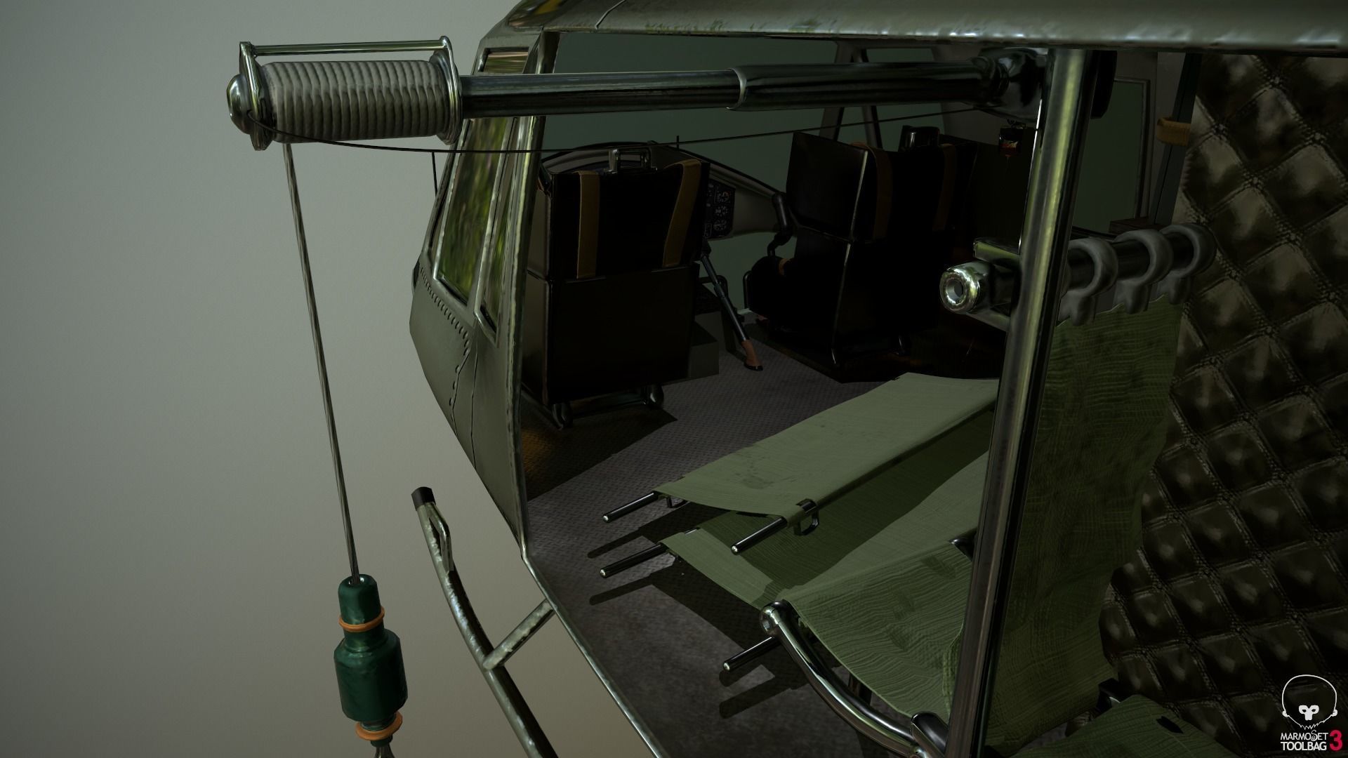 Huey Medevac Bell UH-1H 3D model_9