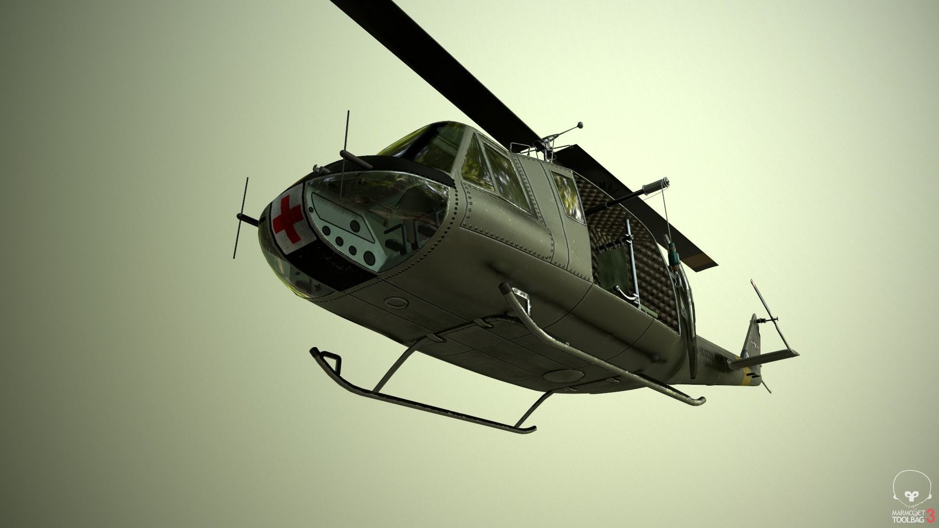 Huey Medevac Bell UH-1H 3D model_13