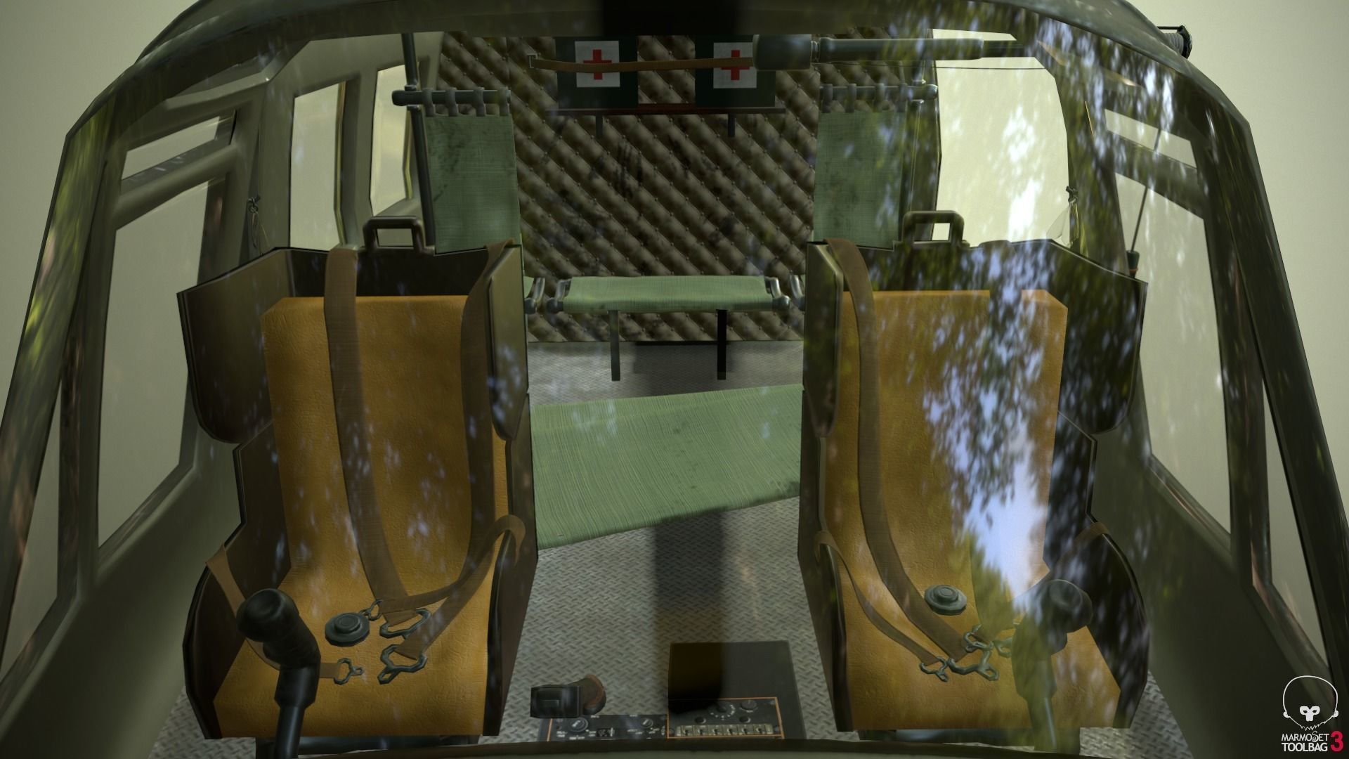 Huey Medevac Bell UH-1H 3D model_15