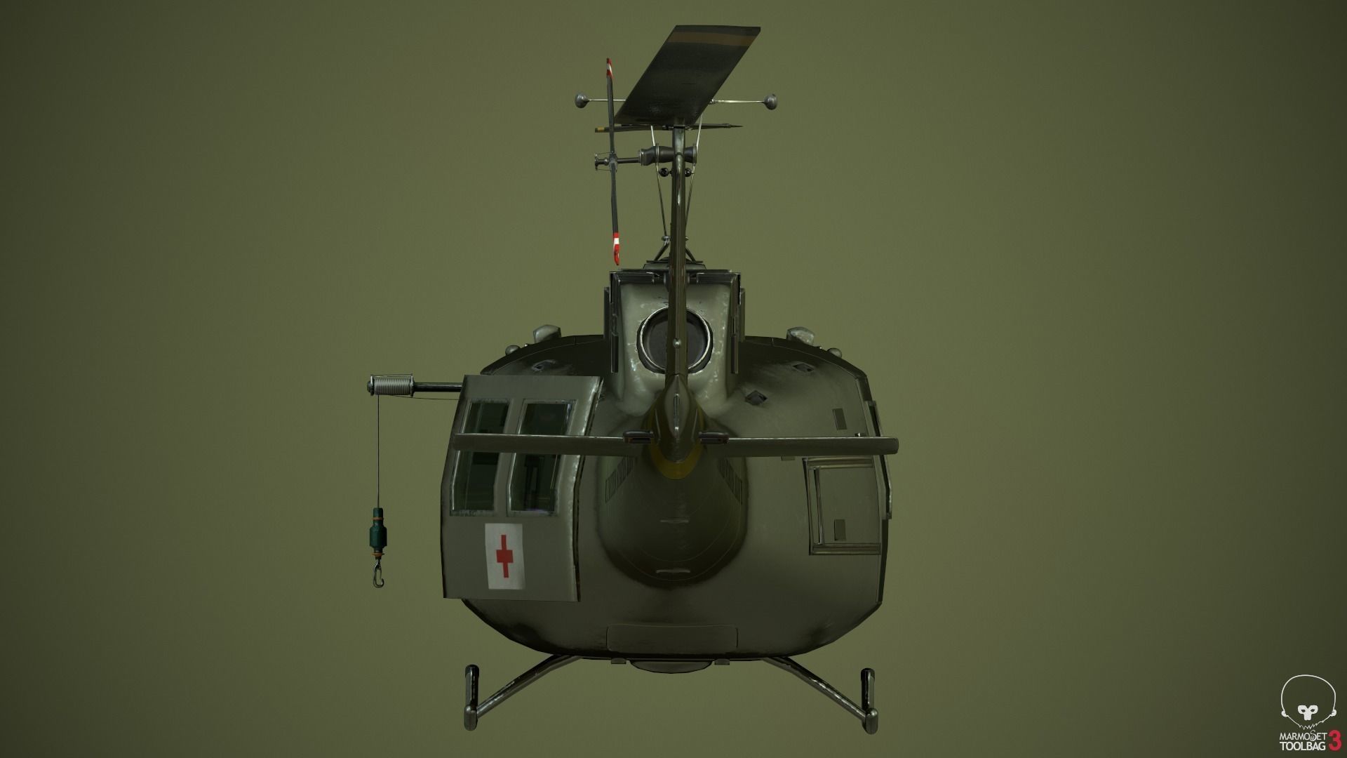 Huey Medevac Bell UH-1H 3D model_18