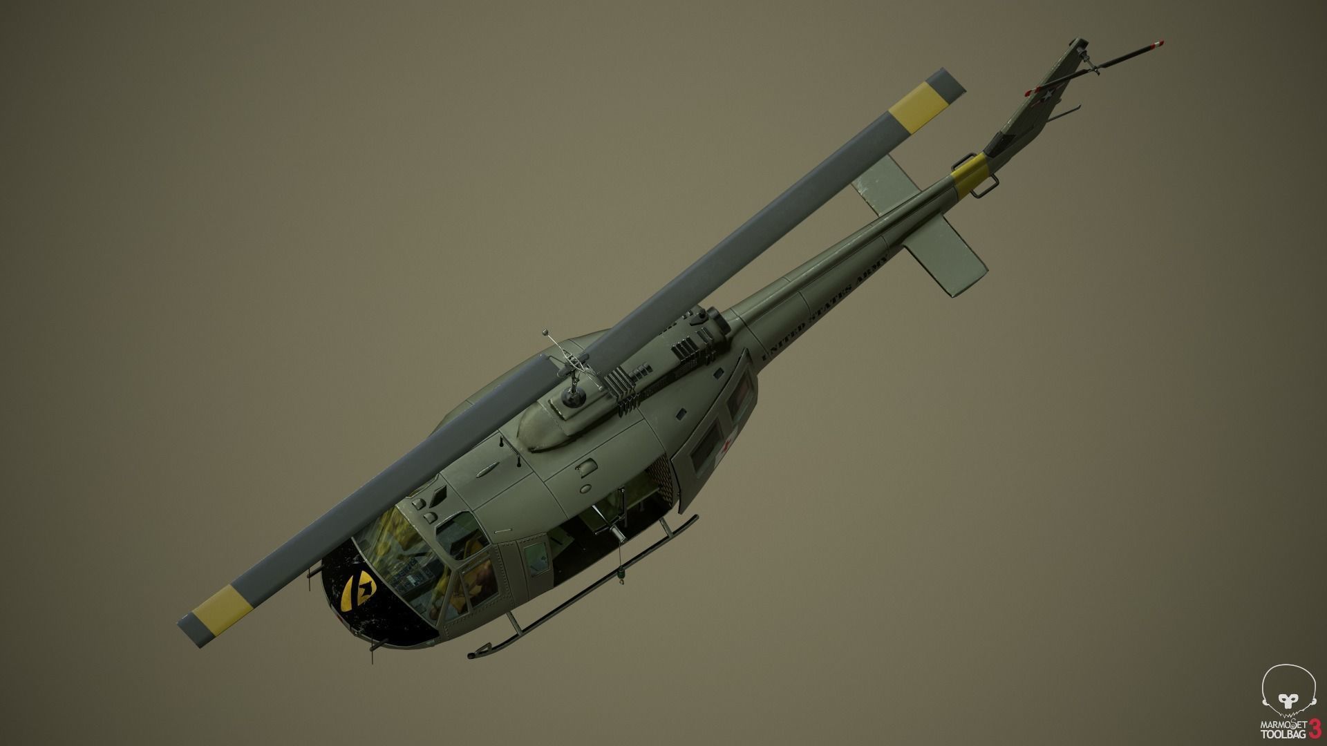 Huey Medevac Bell UH-1H 3D model_21
