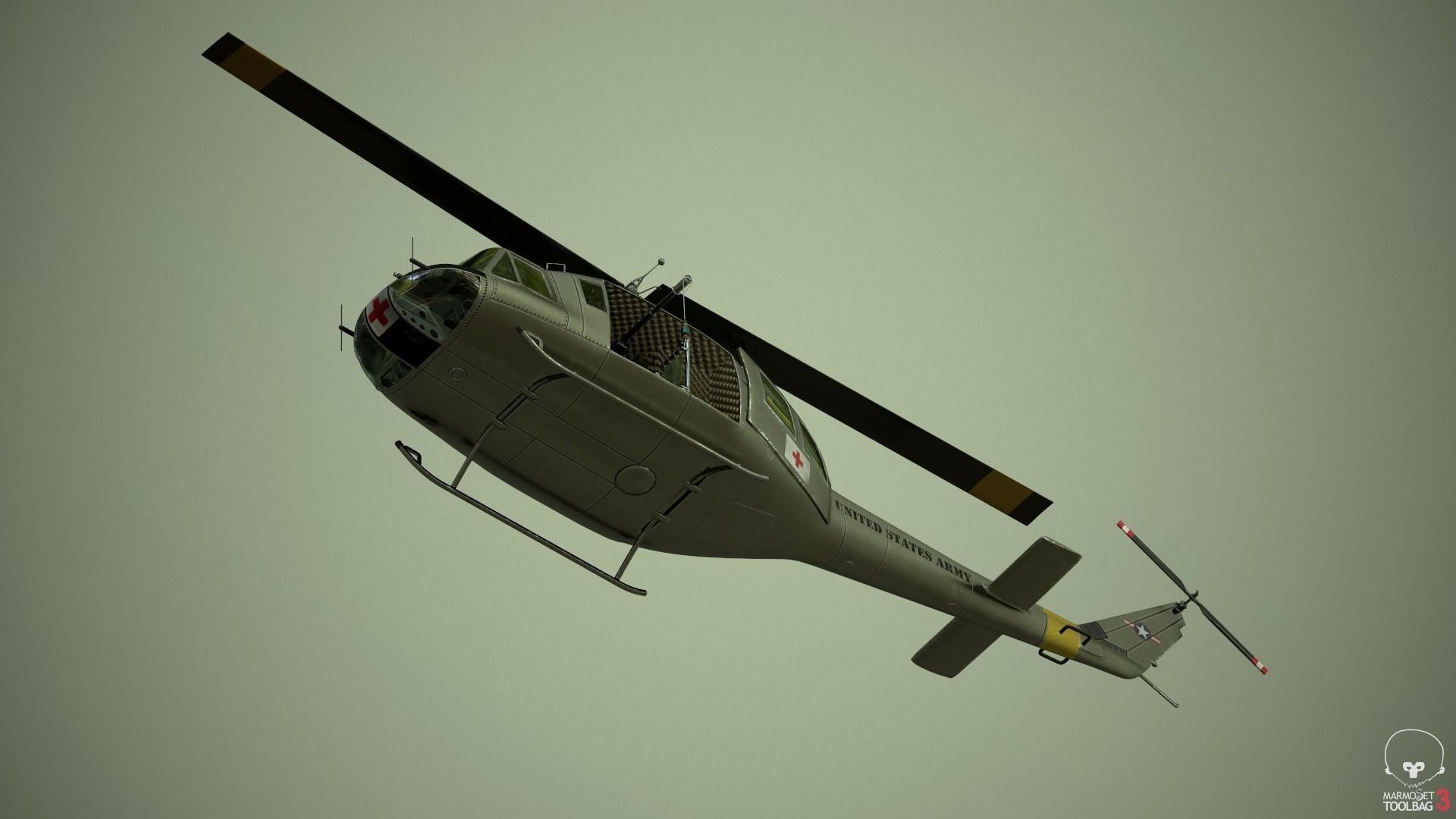 Huey Medevac Bell UH-1H 3D model_22