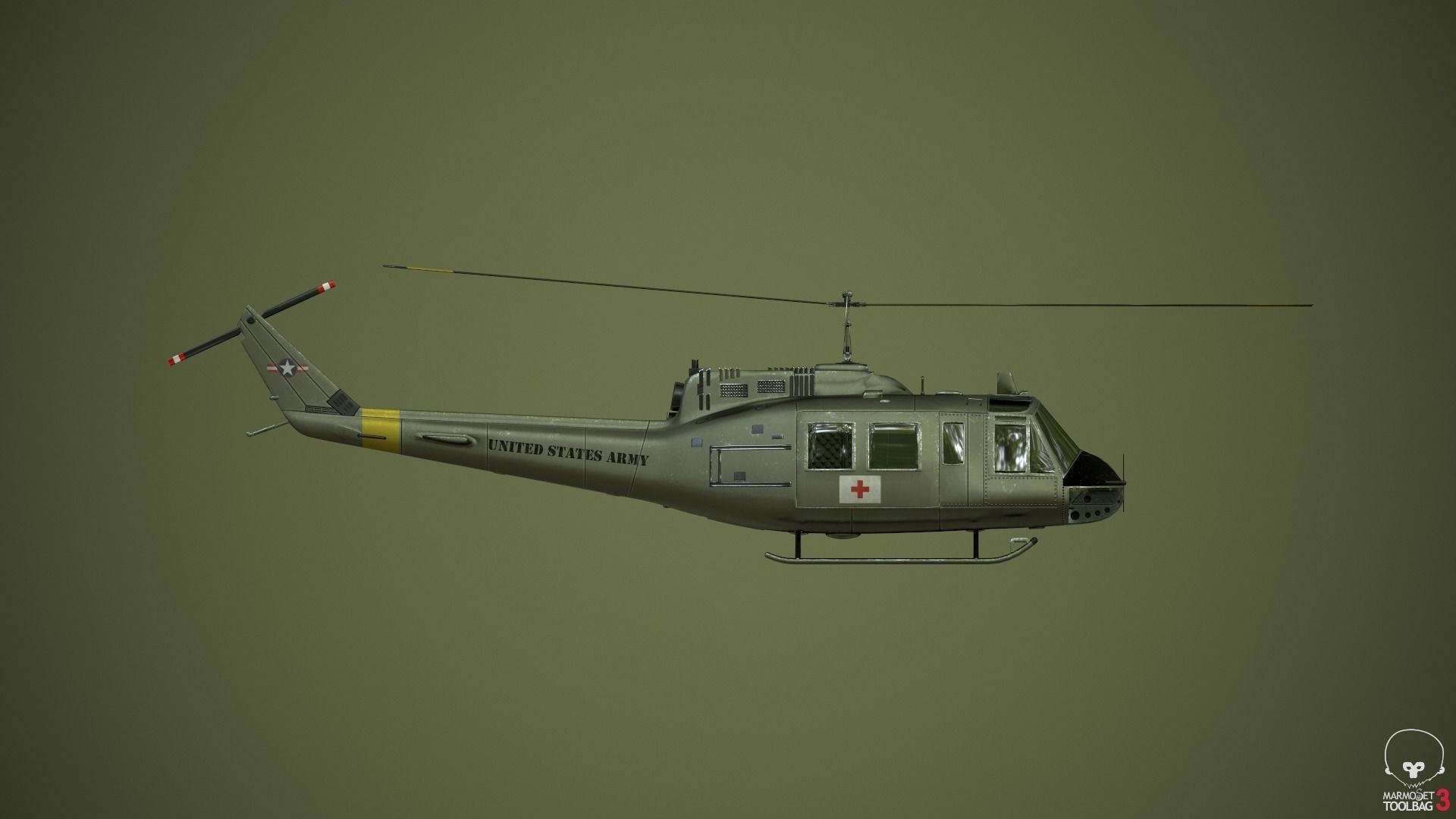 Huey Medevac Bell UH-1H 3D model_19