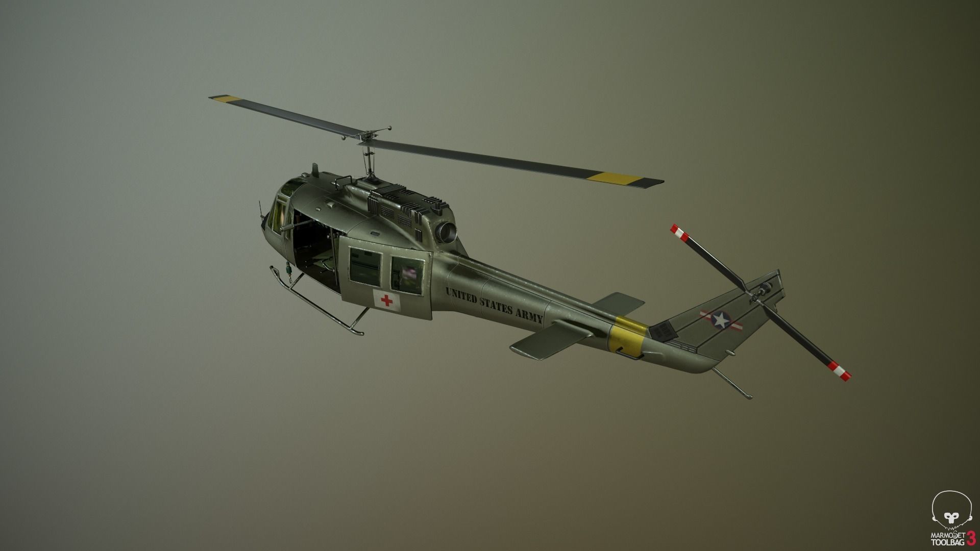 Huey Medevac Bell UH-1H 3D model_3