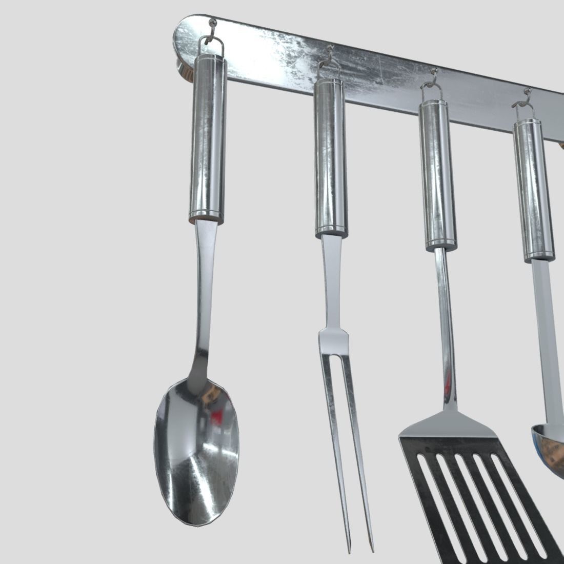 Kitchen Utensil Rack Low-poly 3D model_13