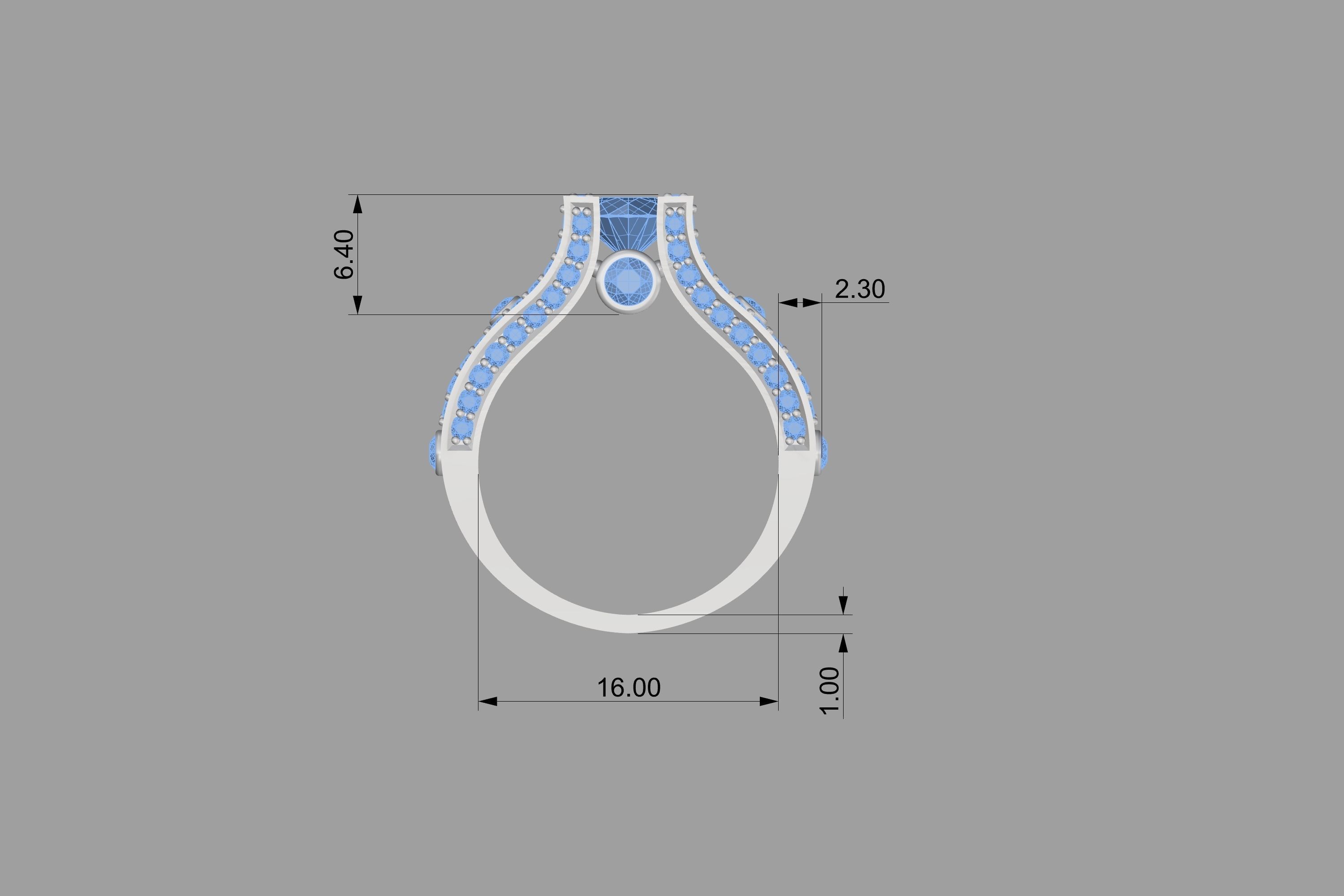 womans ring 1918 3D print model_1
