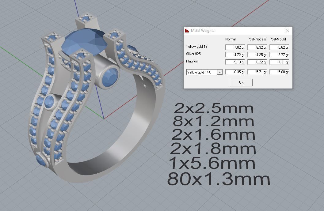 womans ring 1918 3D print model_3