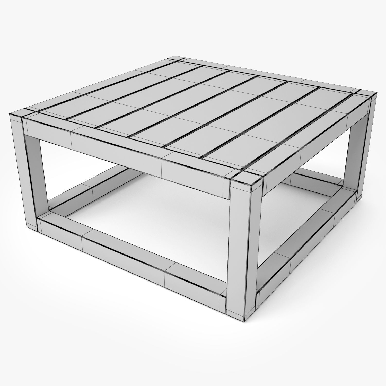 Restoration Hardware Aviara Teak Side Table 3D model_4
