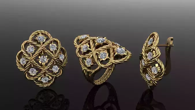 filigree kit  ring and earrings 1921