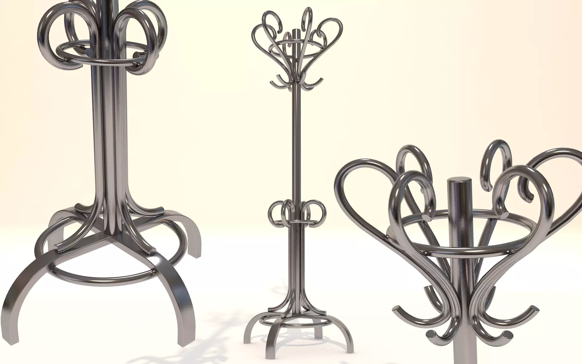 Coat Rack - metal hanger stand 3d model Low-poly 3D model_0