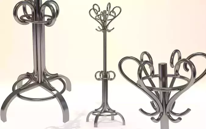 Coat Rack - metal hanger stand 3d model Low-poly 3D model