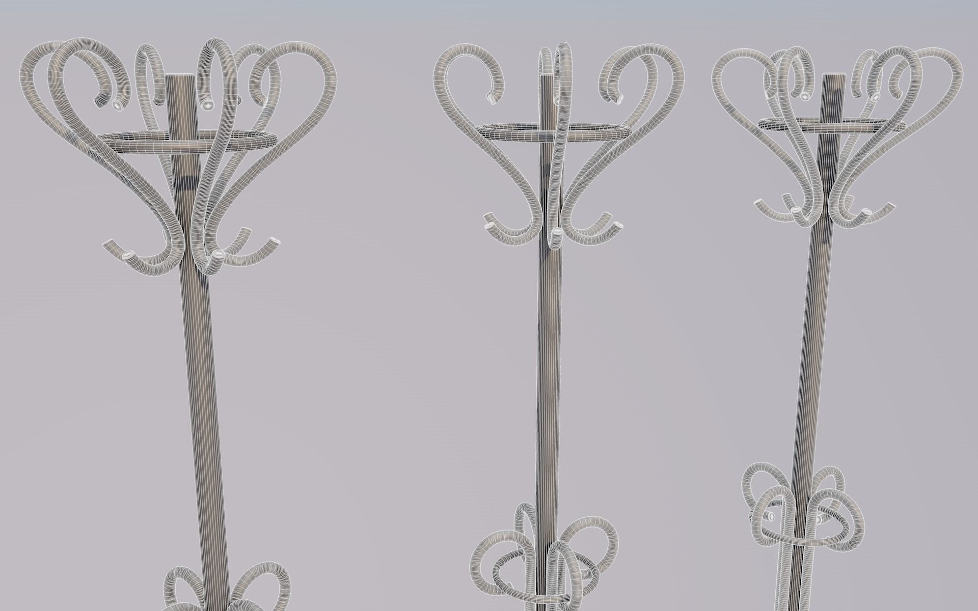 Coat Rack - metal hanger stand 3d model Low-poly 3D model_7