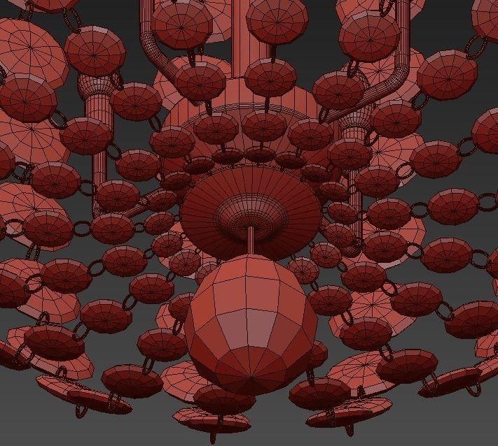 Archer 5 Light Crystal Polished Chrome Chandelier 3D model_4