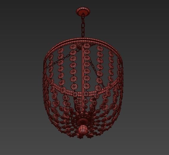 Archer 5 Light Crystal Polished Chrome Chandelier 3D model_3