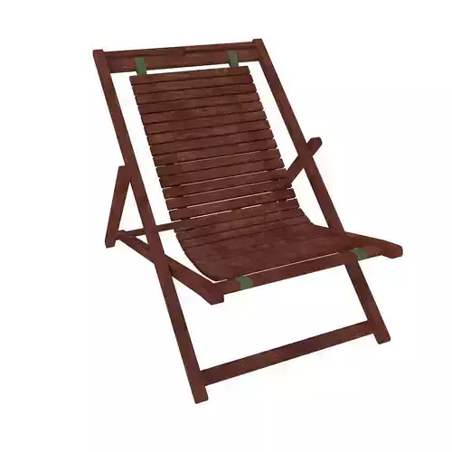 wooden deck chair Free 3D model