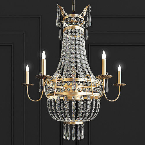 Paris 6 Light Chandelier 3D model