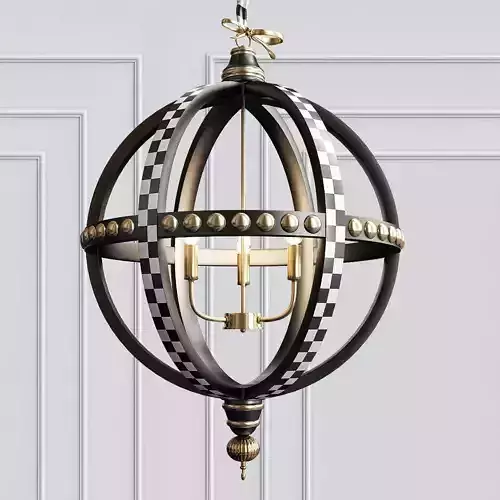 Globe 3 Light Chandelier 3D model