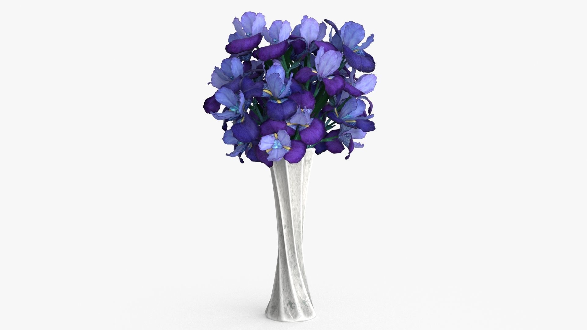 Iris Bouquet Flower Low-poly 3D model_4