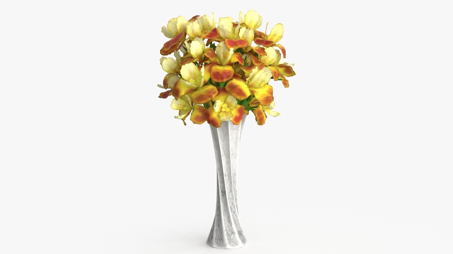 Iris Bouquet Flower Low-poly 3D model_5