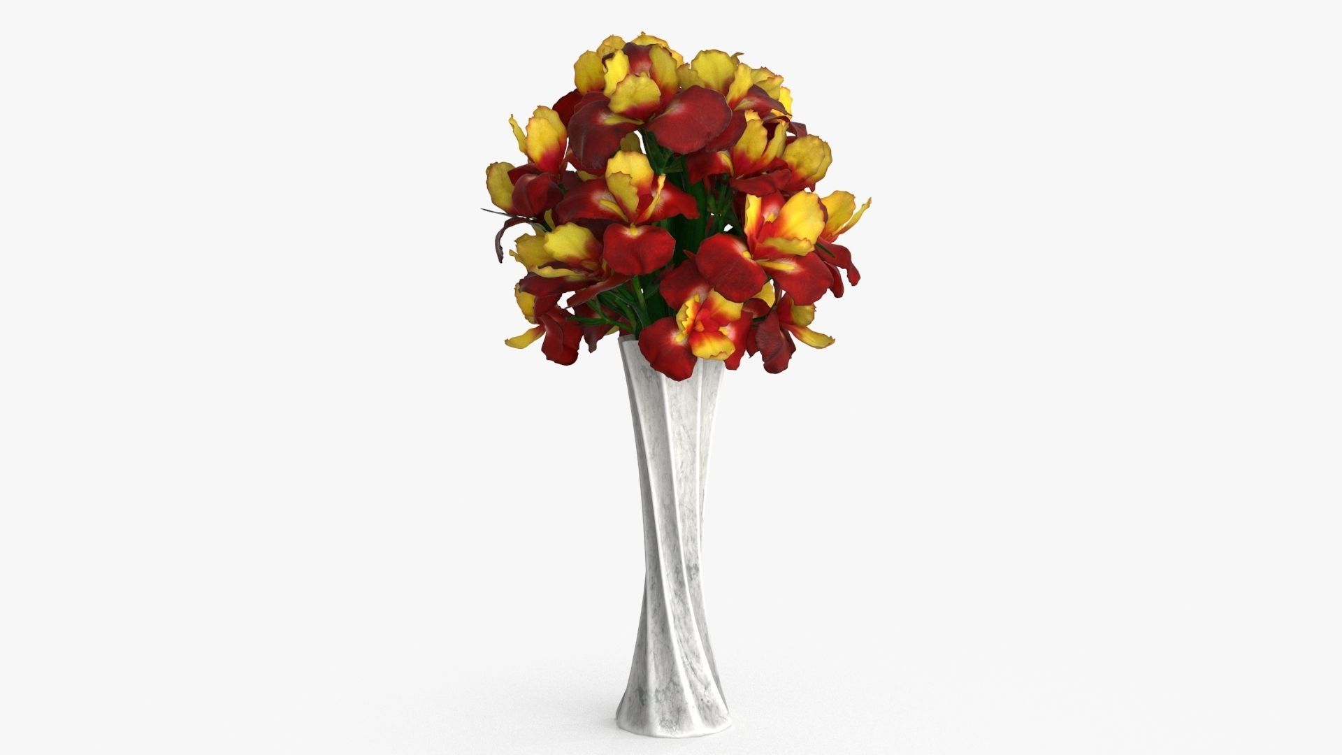 Iris Bouquet Flower Low-poly 3D model_9
