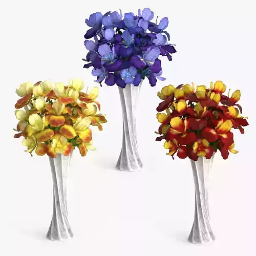Iris Bouquet Flower Low-poly 3D model