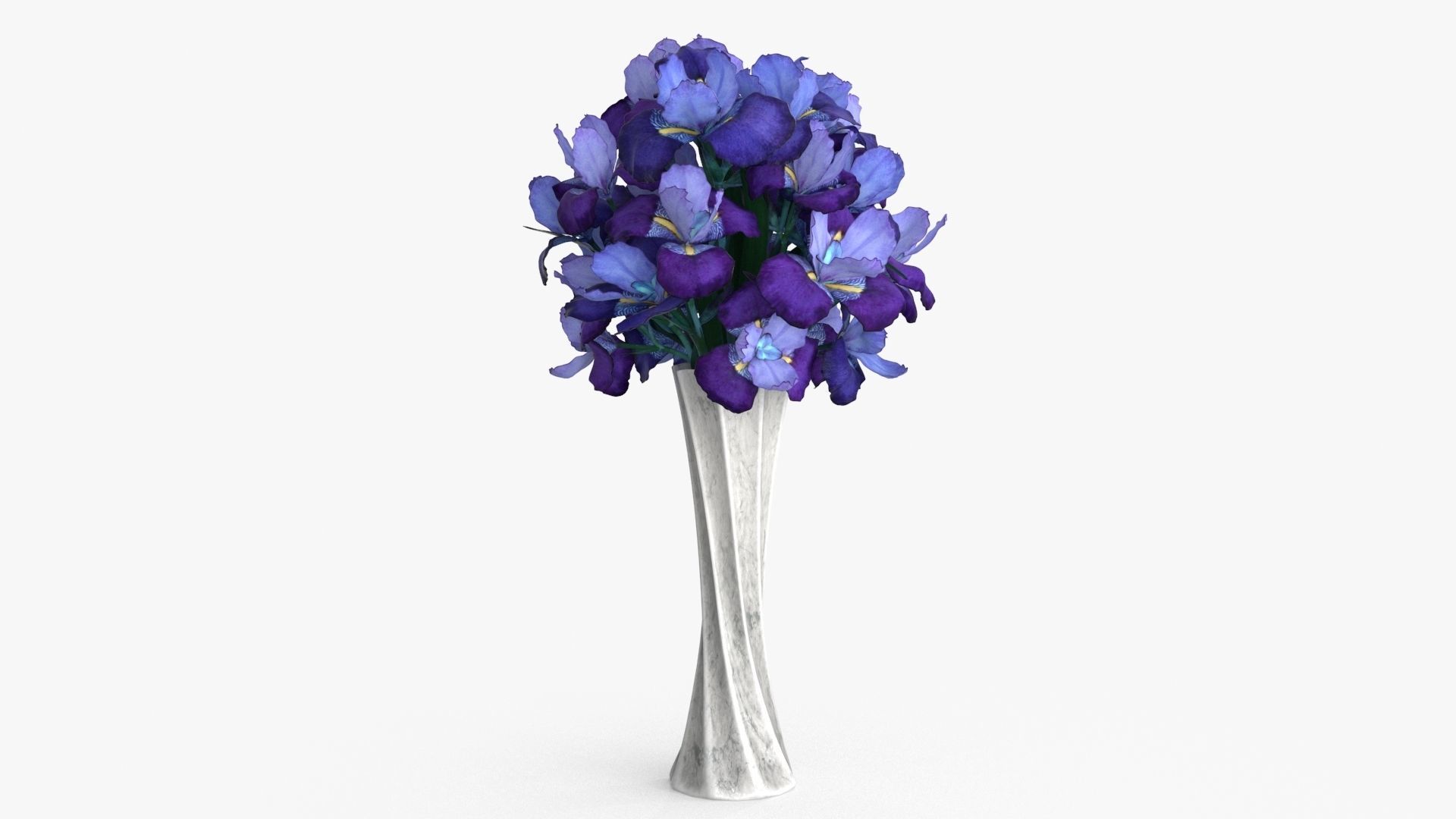 Iris Bouquet Flower Low-poly 3D model_3