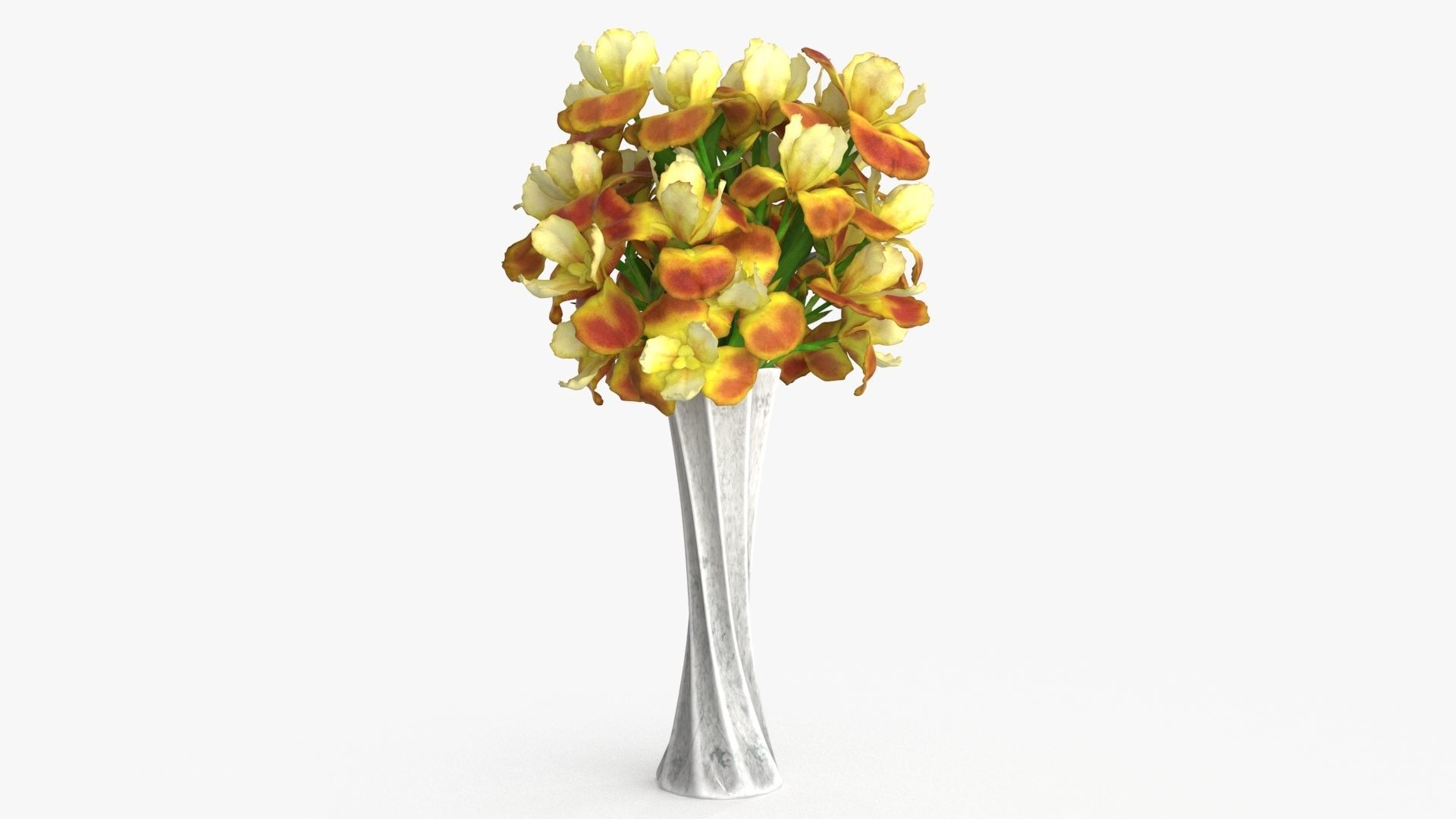 Iris Bouquet Flower Low-poly 3D model_7