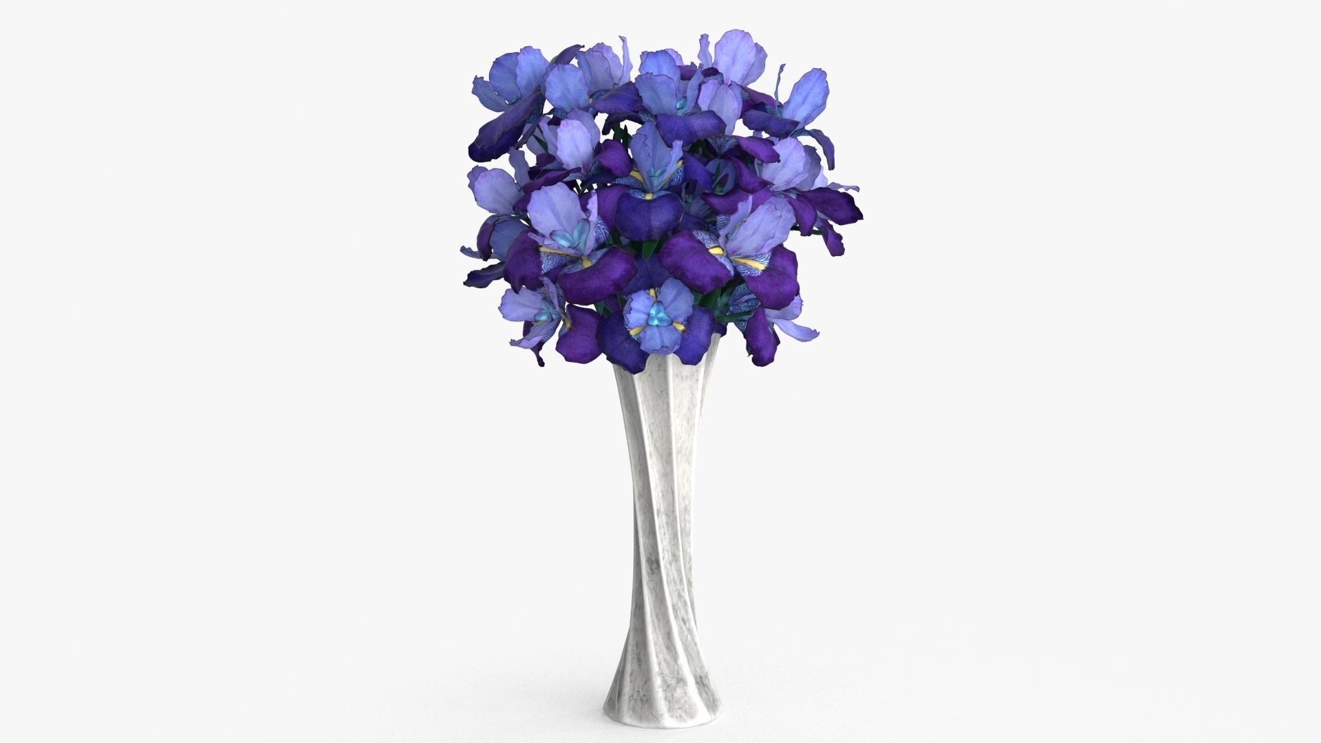 Iris Bouquet Flower Low-poly 3D model_2