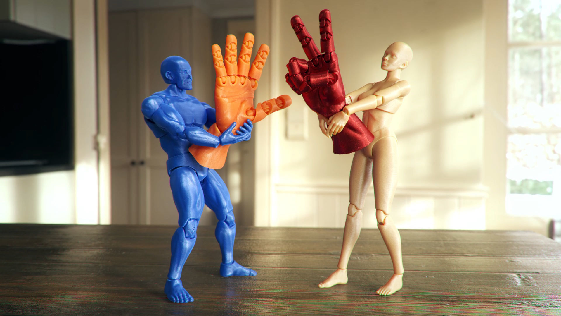 Articulated Poseable Hand - 3DPrint Ready 3D print model_9