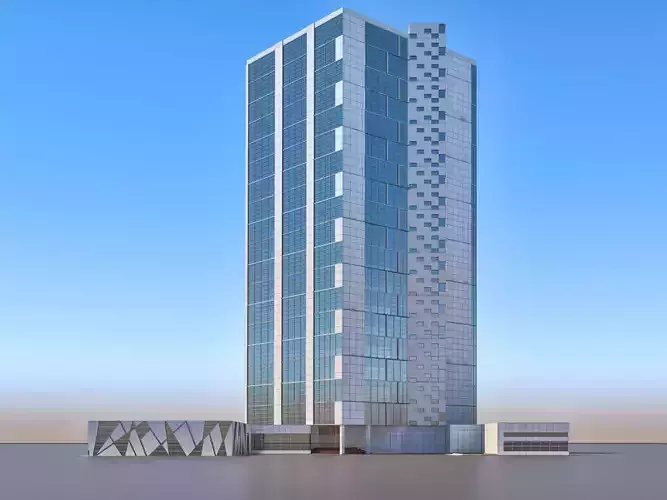 Apartment 1 tall building with grass on top