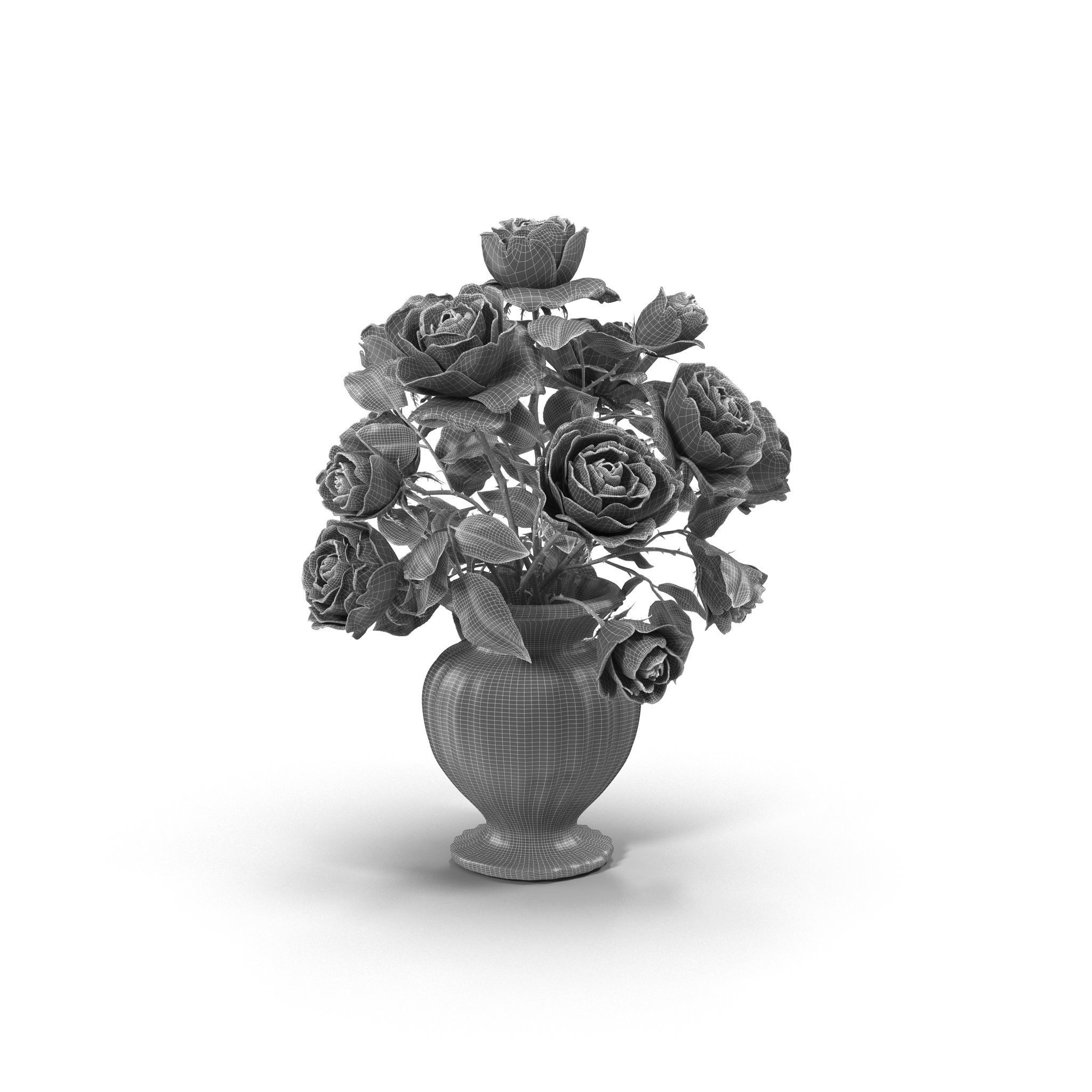 Rose Flower Bouquet Low-poly 3D model_16