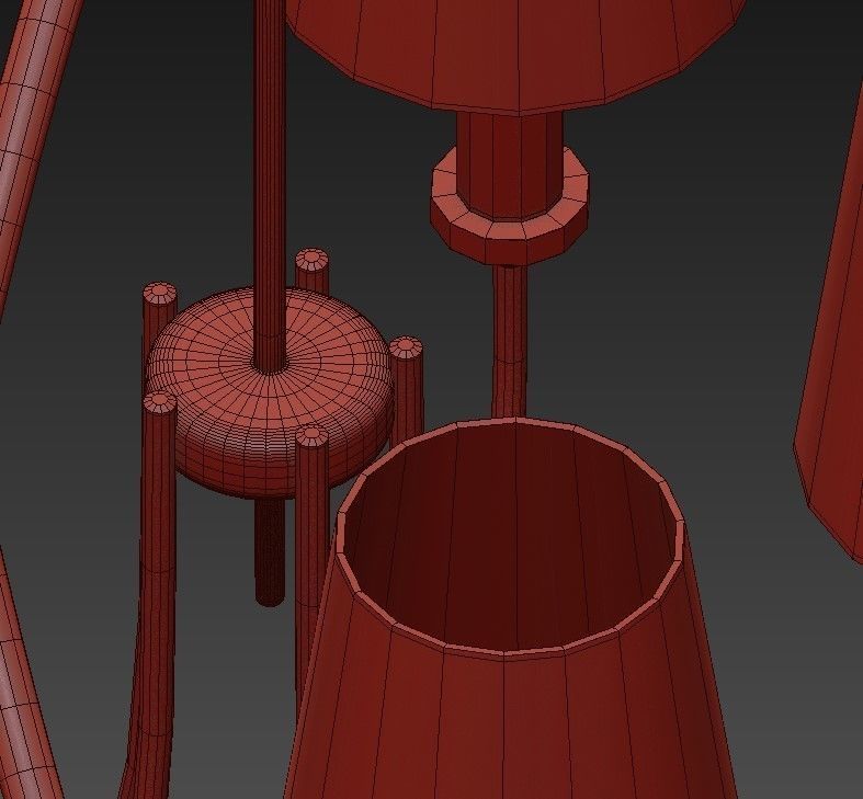 Sylvan 5 Light Chandelier 3D model_6