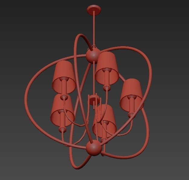 Sylvan 5 Light Chandelier 3D model_2