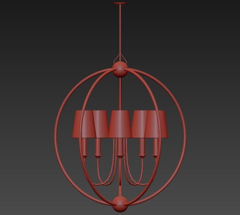 Sylvan 5 Light Chandelier 3D model_1