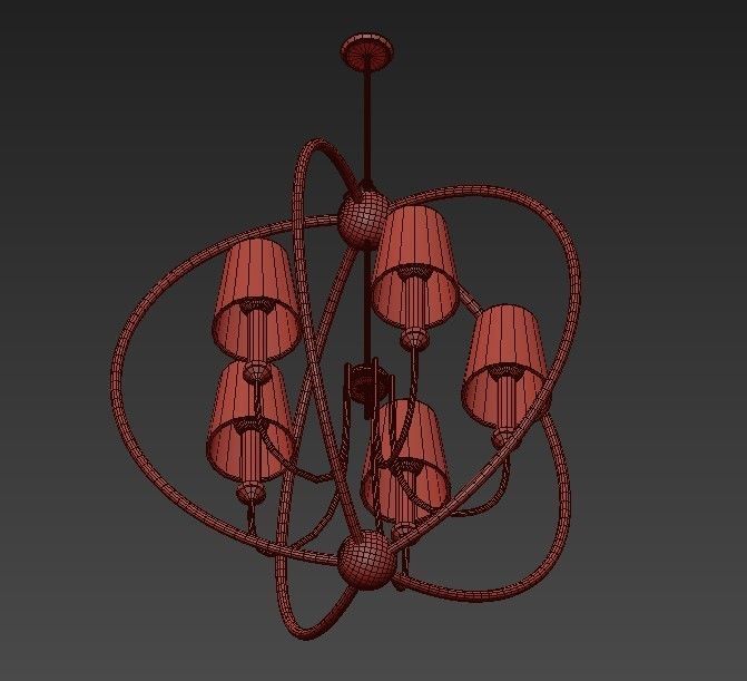 Sylvan 5 Light Chandelier 3D model_3