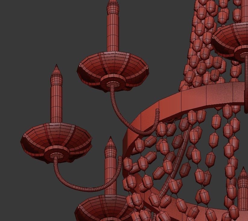 Paris Flea Market Large 8 Light Chandelier 3D model_2