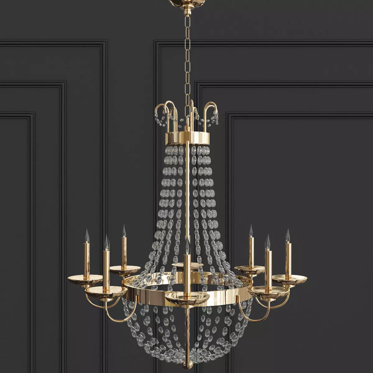 Paris Flea Market Large 8 Light Chandelier 3D model_0